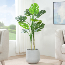 Monstera Tree Indoor Artificial Plant 110cm - Size: 110 x 30 x 30cm - Green - MCC - Wilko - thumbnail 3