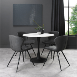 Bentley Designs Mason 4 Seater White Sintered Stone Circular Dining Table - Wilko - thumbnail 6