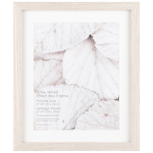 Grey Wood Effect Box Photo Frame 8 x 6 inch - Size: A5 - The Port. Co Gallery - Wilko - image 1