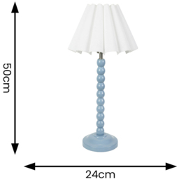 ValueLights Bobbins White Scallop Tapered Shade Powder Blue LED Table Lamp - Wilko - thumbnail 5