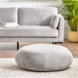 Furniturebox Otto Taupe Velvet Footstool - Wilko - thumbnail 5