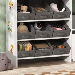 AIYAPLAY 11 Bin White Kids Toy Storage Unit with 3 Stickers - Size: 80 x 30 x 105cm - Wilko - thumbnail 5