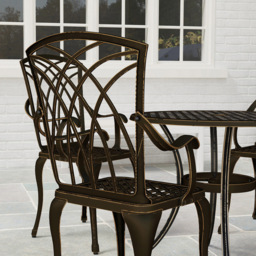 Outsunny 4 Seater Round Garden Dining Set Bronze Tone - Blonde - Wilko - thumbnail 4