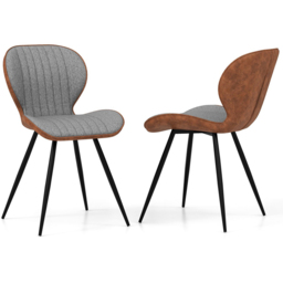 Costway Set of 2 Grey Upholstered Armless Dining Chairs - Size: 69 x 65 x 50cm - Wilko - thumbnail 3