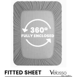 Velosso Microfibre Super King Size Grey Fitted Sheet - Wilko - thumbnail 5