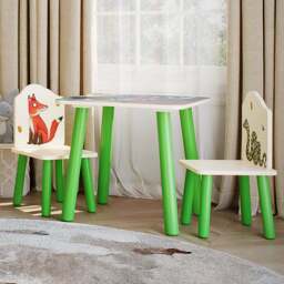 Kidsaw Gruffalo 2 Seater Green and Cream Table and Chairs - Wilko - thumbnail 1