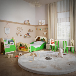 Kidsaw Gruffalo 2 Seater Green and Cream Table and Chairs - Wilko - thumbnail 5