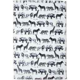 Velour Cotton White Mono Safari Hand Towel - Wilko - thumbnail 1