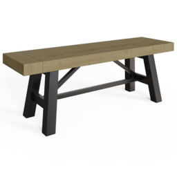 FWStyle Lowry Industrial Dining Bench - Brown - Wilko - thumbnail 3