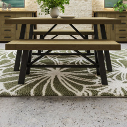 FWStyle Lowry Industrial Dining Bench - Brown - Wilko - thumbnail 7