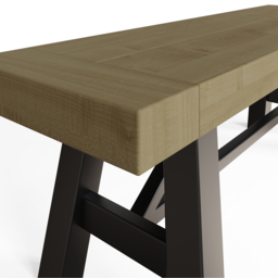 FWStyle Lowry Industrial Dining Bench - Brown - Wilko - thumbnail 4