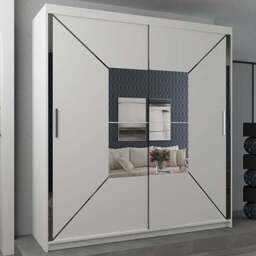 Sliding Wardrobes 4U Nicole 2 Door White Mirrored Wardrobe 120cm - Wilko - thumbnail 1