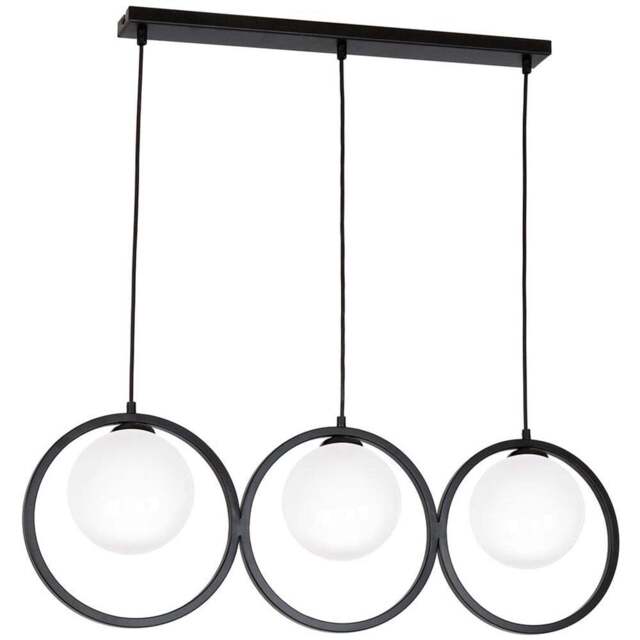Milagro Boston Black Pendant Lamp 230V - Size: 14 x 100 x 100cm - Wilko - image 1