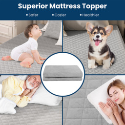 Costway King Size Grey Luxury Super Soft Velvet Mattress Protector - Size: Super King - Wilko - thumbnail 6