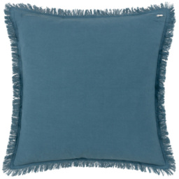 furn. Gracie Ink Blue Velvet Fringed Cushion - Size: 45 x 45 cm - Wilko - thumbnail 4