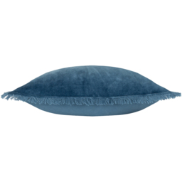 furn. Gracie Ink Blue Velvet Fringed Cushion - Size: 45 x 45 cm - Wilko - thumbnail 5
