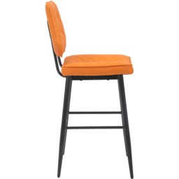 Garrick Set of 2 Real Leather Orange Bar Stool - Shankar - Wilko - thumbnail 5