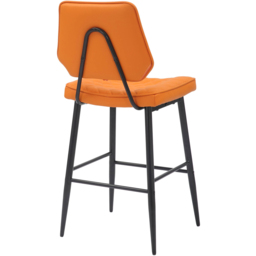 Garrick Set of 2 Real Leather Orange Bar Stool - Shankar - Wilko - thumbnail 6