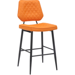 Garrick Set of 2 Real Leather Orange Bar Stool - Shankar - Wilko - thumbnail 3