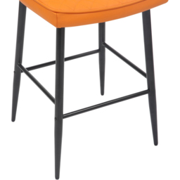 Garrick Set of 2 Real Leather Orange Bar Stool - Shankar - Wilko - thumbnail 7