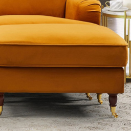 Woodbury 3 Seater Orange Velvet U Shape Corner Sofa - Artemis Home - Wilko - thumbnail 4