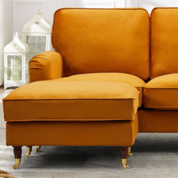 Woodbury 3 Seater Orange Velvet U Shape Corner Sofa - Artemis Home - Wilko - thumbnail 3