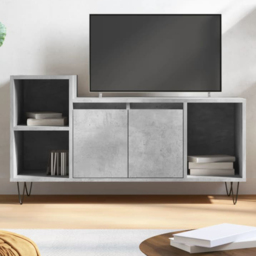vidaXL 2 Door 3 Shelf Concrete Grey TV Cabinet - Size: 55 x 100 x 35cm - Wilko