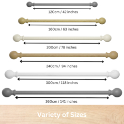 Caecus FX 120cm Wooden Cream Eyelet Curtain Pole - Wilko - thumbnail 4