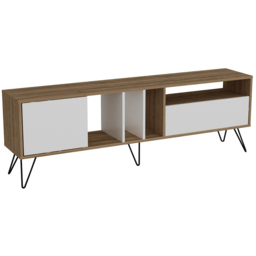 Decorotika Mistico Walnut and White Wide TV Unit - Size: 58 x 180 x 35.5cm - Multi - Wilko - thumbnail 3