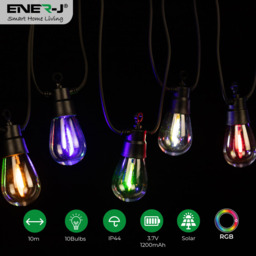 ENER-J Solar RGB Meteor Show String Lights with 10 Lamps 10m - Size: 30 x 20 x 10cm - Multi - Wilko - thumbnail 5
