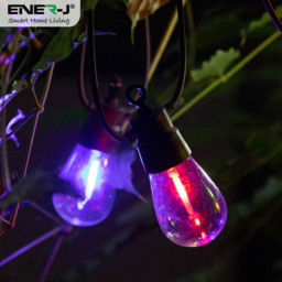 ENER-J Solar RGB Meteor Show String Lights with 10 Lamps 10m - Size: 30 x 20 x 10cm - Multi - Wilko - thumbnail 4