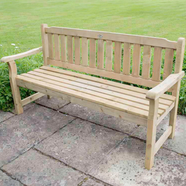 Forest Rosedene Wooden Bench - Size: 2 Seater - Brown - Forest Garden - Wilko - image 1