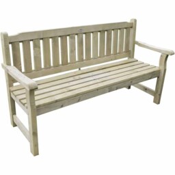 Forest Rosedene Wooden Bench - Size: 2 Seater - Brown - Forest Garden - Wilko - thumbnail 3