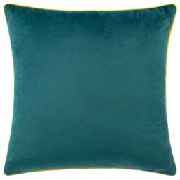 Paoletti Meridian Teal Cylon Velvet Cushion - Size: 55 x 55 cm - Multi - Wilko