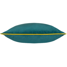 Paoletti Meridian Teal Cylon Velvet Cushion - Size: 55 x 55 cm - Multi - Wilko - thumbnail 3