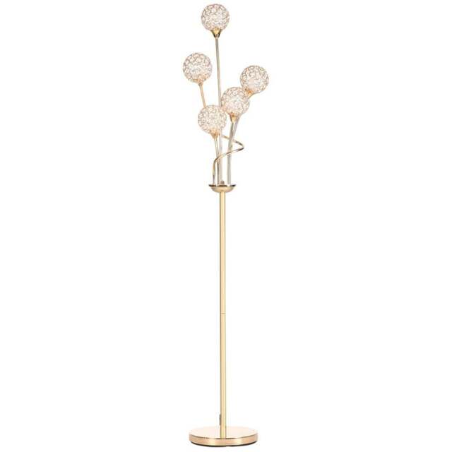 Portland Crystal Floor Lamps - Size: 34 x 25 x 156cm - Gold - Wilko - image 1
