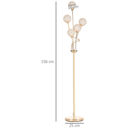 Portland Crystal Floor Lamps - Size: 34 x 25 x 156cm - Gold - Wilko - thumbnail 6