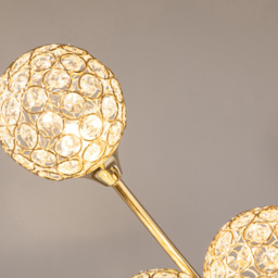 Portland Crystal Floor Lamps - Size: 34 x 25 x 156cm - Gold - Wilko - thumbnail 4
