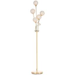 Portland Crystal Floor Lamps - Size: 34 x 25 x 156cm - Gold - Wilko - thumbnail 1