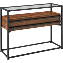 tectake 2 Drawer Dark Wood Reading Sideboard - Size: 80.5 x 41.5 x 101.5cm - Brown - Wilko - thumbnail 5