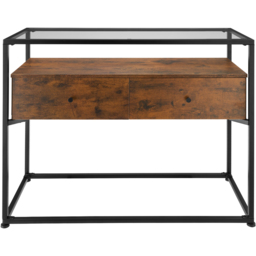 tectake 2 Drawer Dark Wood Reading Sideboard - Size: 80.5 x 41.5 x 101.5cm - Brown - Wilko - thumbnail 4