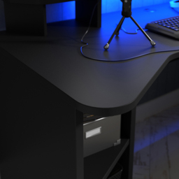 Florence Tezaur 4 Shelf Black LED Gaming Desk - Furniture To Go - Wilko - thumbnail 7