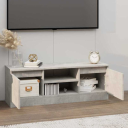 vidaXL 2 Door 2 Shelf Concrete Grey TV Cabinet - Size: 36 x 102 x 30cm - Wilko
