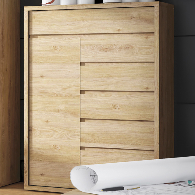 Florence Shetland Single Door 6 Drawer Cupboard - Brown - Furniture To Go - Wilko - image 1