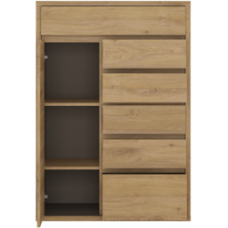 Florence Shetland Single Door 6 Drawer Cupboard - Brown - Furniture To Go - Wilko - thumbnail 5