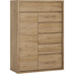 Florence Shetland Single Door 6 Drawer Cupboard - Brown - Furniture To Go - Wilko - thumbnail 3