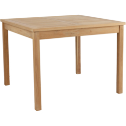 Charles Bentley 4 Seater Teak Wood Square Slatted Garden Dining Table - Brown - Wilko - thumbnail 3