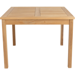Charles Bentley 4 Seater Teak Wood Square Slatted Garden Dining Table - Brown - Wilko - thumbnail 5