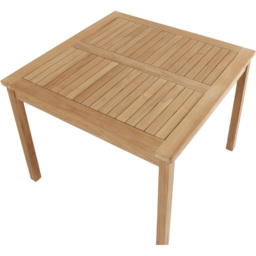 Charles Bentley 4 Seater Teak Wood Square Slatted Garden Dining Table - Brown - Wilko - thumbnail 6