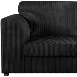 Luxor 4 Seater Black Jumbo Cord Full Back Right Hand L Shape Corner Sofa - Wilko - thumbnail 5